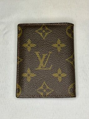 Louis Vuitton Vintage Monogram Bifold Wallet Card Holder Brown Leather Wallet